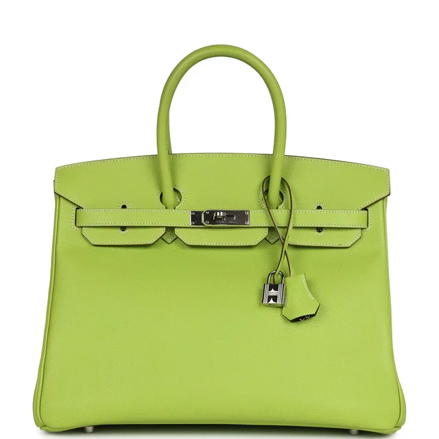 Hermès Birkin 35 Kiwi Candy Epsom Palladium Hardware in Epsom leather from Madison Avenue Couture