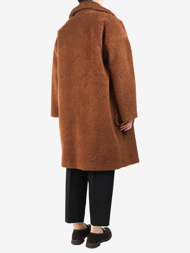 Max Mara Brown teddy coat - size UK 14 in Brown Wool from Sign of the Times, photo 2 of 2