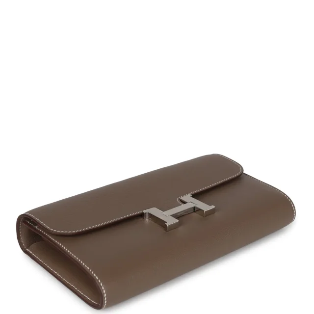 Hermès Constance Wallet To Go Etoupe Evercolor Palladium Hardware in Taupe Leather from Madison Avenue Couture, photo 6 of 10