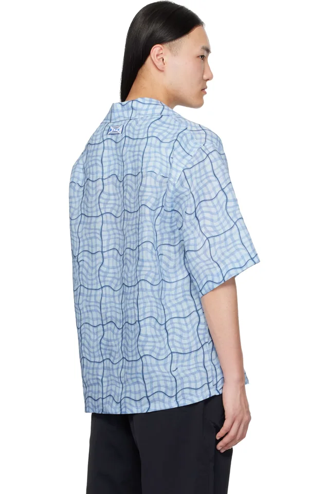 Marni Blue Checked Shirt, photo 3 of 4 from SSENSE