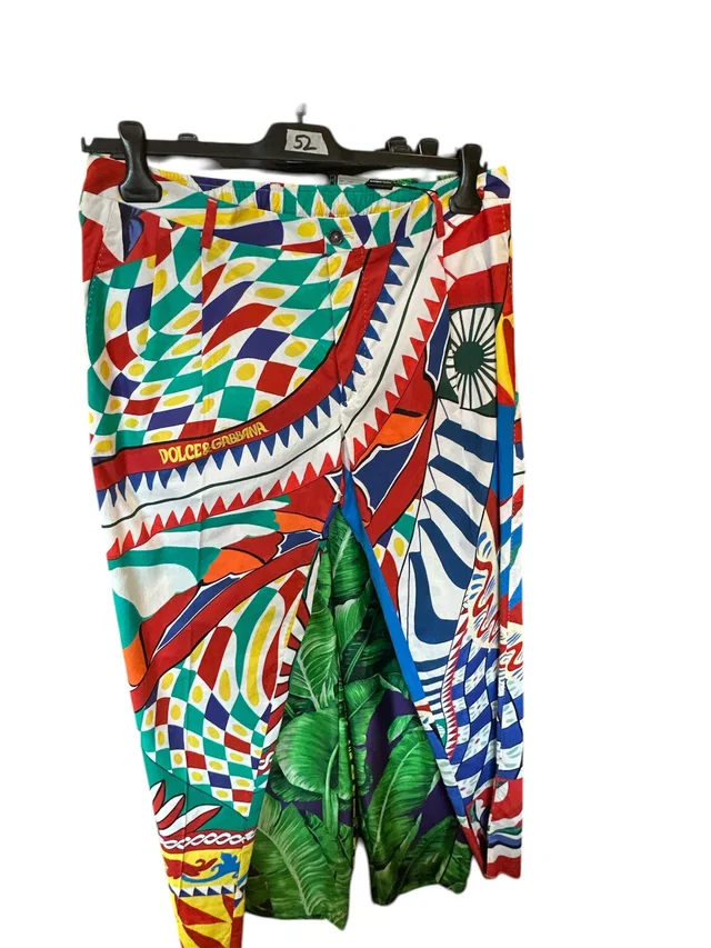 Dolce & Gabbana Pants Multicolour Carretto Print 100%Cotton from Luxury Promise