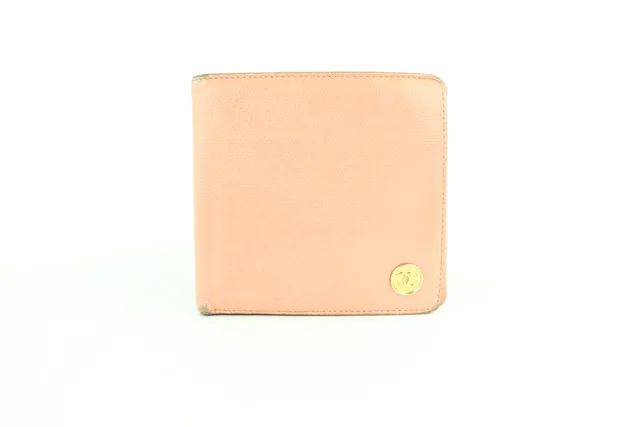 Chanel Caviar Pink Button Line Compact Bifold Wallet in Pink Caviar leather from Bagriculture