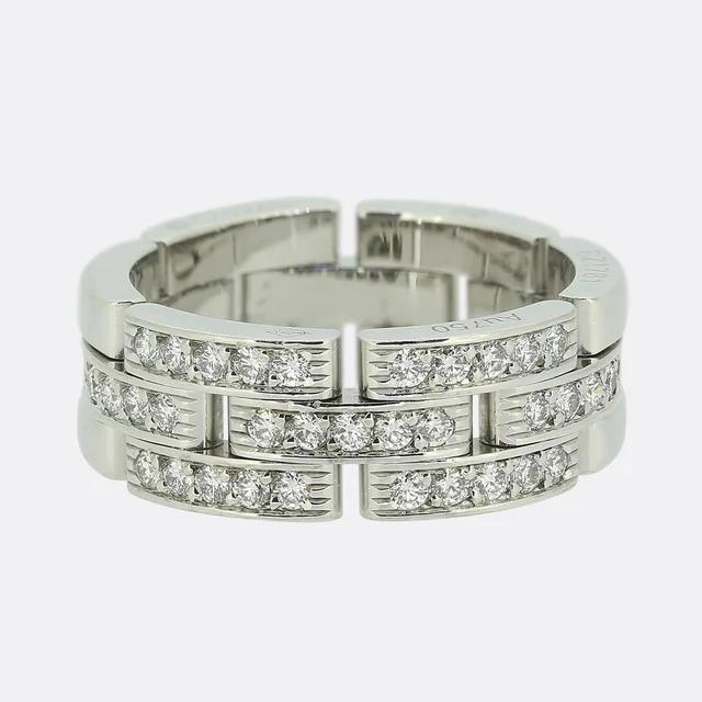 Cartier Diamond Tank Francaise Ring Size R (59) from The Vintage Jeweller