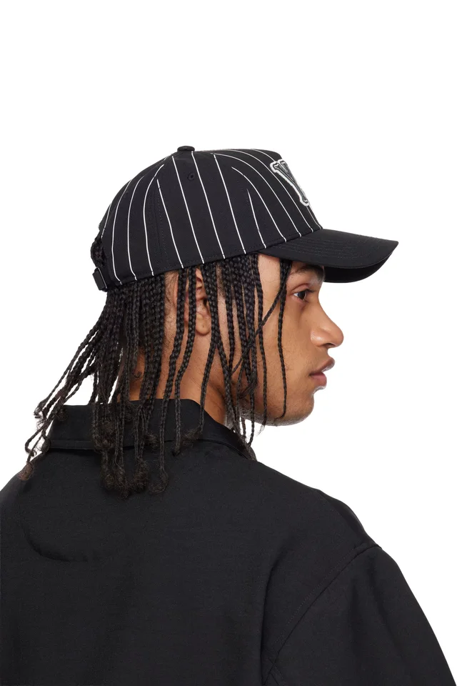 Y-3 Black Pinstripe Cap, photo 3 of 3 from SSENSE