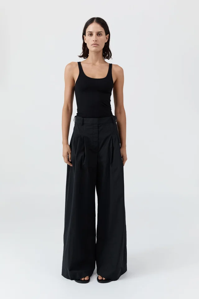 St Agni Soft Jersey Slim Scoop Tank - Jet Black from St. Agni, photo 1 of 1