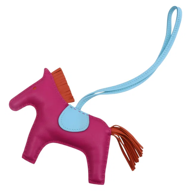Hermès 2017 Rodeo charm MM Rose Purple/Cornelian/Celeste in Pink from VINTAGE QOO TOKYO