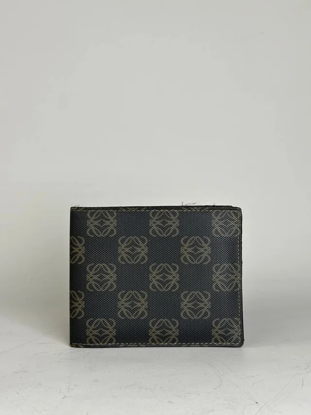 Loewe Vintage Canvas Leather Wallet Black Beige Gold in black Canvas from Grailed