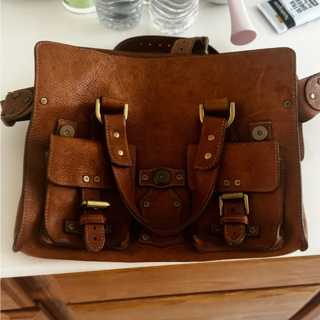 Mulberry Tan/Cognac Leather Satchel With Brass Hardware in brown|red Leather from Poshmark