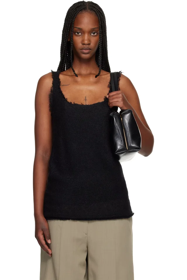 TOTEME Black Mohair Knit Tank Top, image 1 of 1 from SSENSE