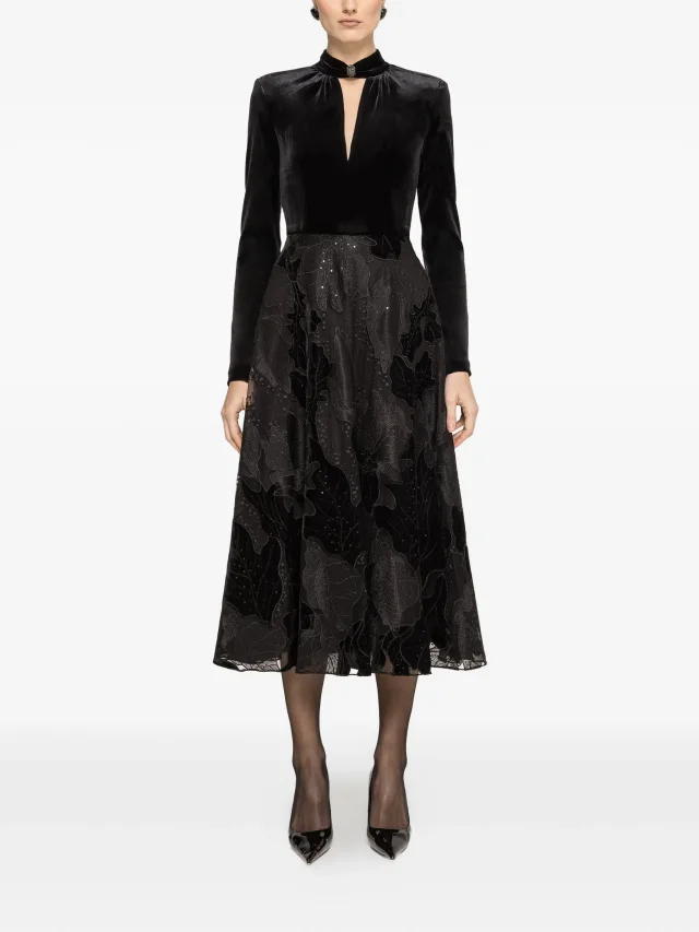 NISSA embroidered velvet midi dress, photo 2 of 2 from FARFETCH