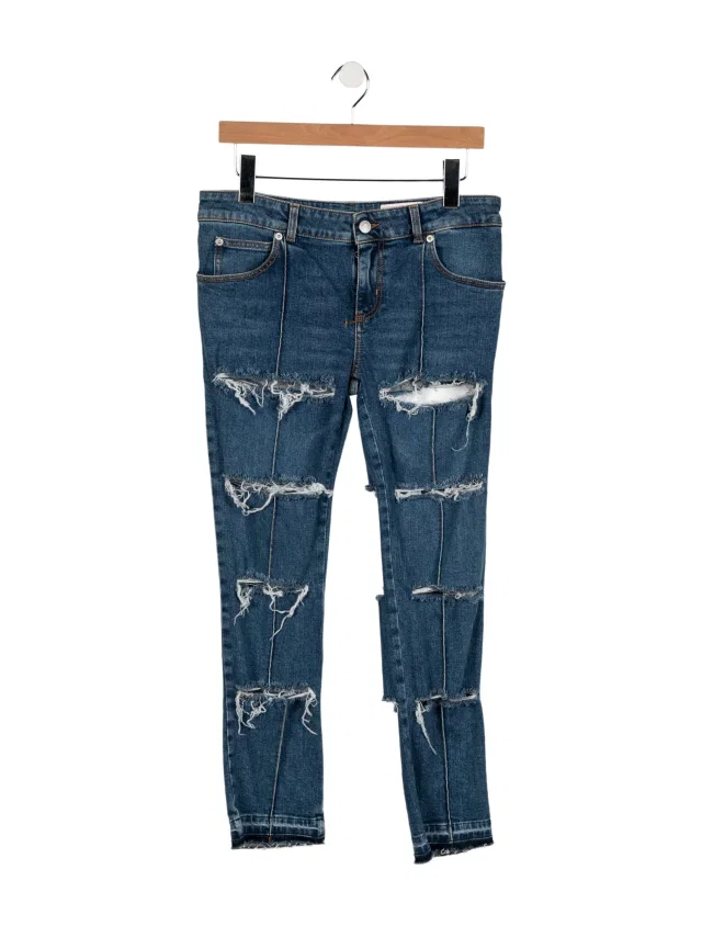 Alexander McQueen Mid-Rise Skinny Leg Jeans w/ Tags in blue from The RealReal