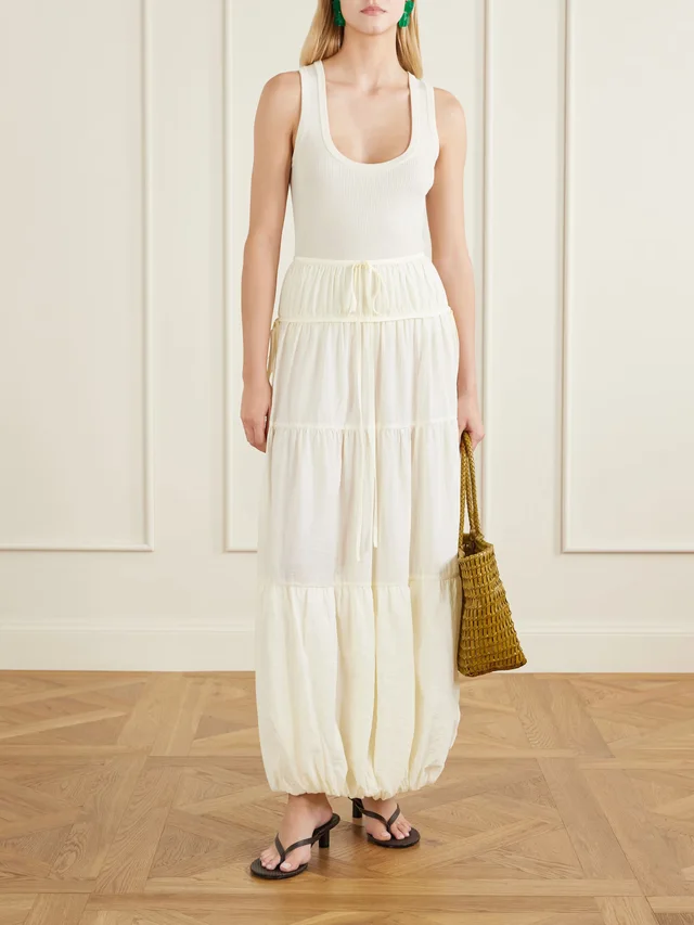 CO Gathered crepe bubble maxi skirt in Beige, photo 2 of 2 from NET-A-PORTER (Canada)