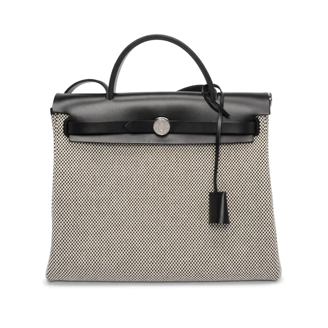 Hermès Hunter & Criss Viking Herbag Zip 31 in Black Leather from Blue Spinach