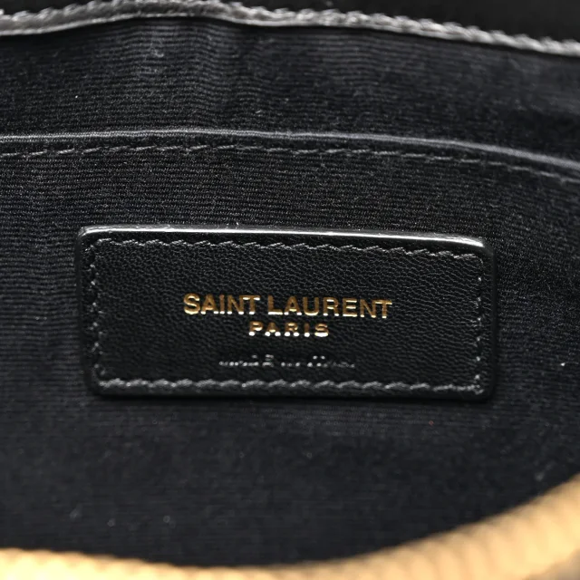 Saint Laurent Patchwork Monogram Jamie Pouch Black in Black Lambskin from FASHIONPHILE, photo 6 of 7