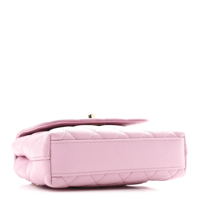Chanel Caviar Quilted Coco Handle Clutch in Pink Caviar leather from FASHIONPHILE, photo 4 of 11