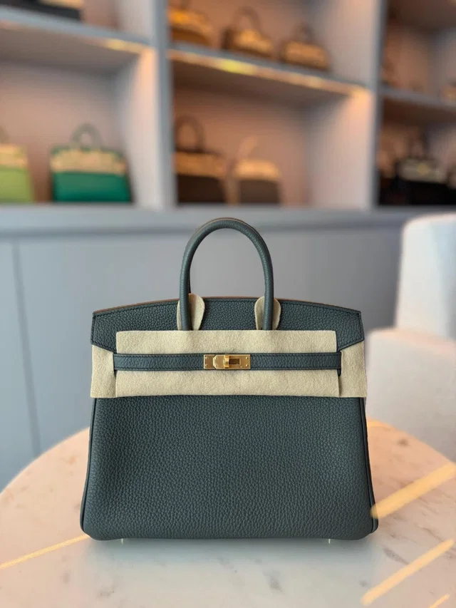 Hermès Birkin 25 Vert Amande Togo Leather in Green Togo leather from Luxury Promise