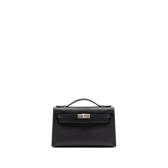 Hermès Kelly Pochette Swift BLACK SHW Stamp K in Black Swift leather from EMIER