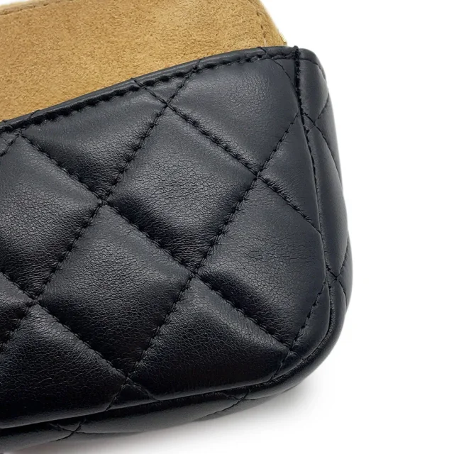 Chanel Matelasse ChainShoulder Bag Black/BeigeAP4743 Lambskin suede in Black Lambskin from GALLERY RARE, photo 12 of 20