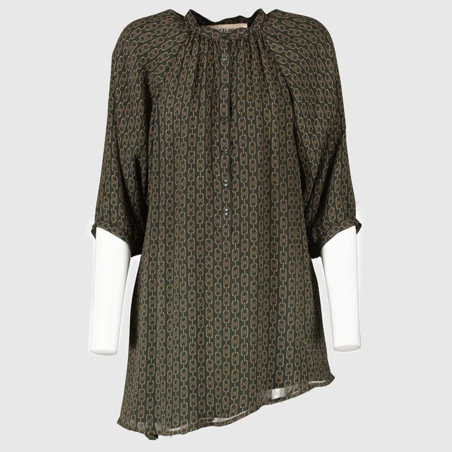 Celine Monogram Silk Top - Size FR38 in Silk from Labellov