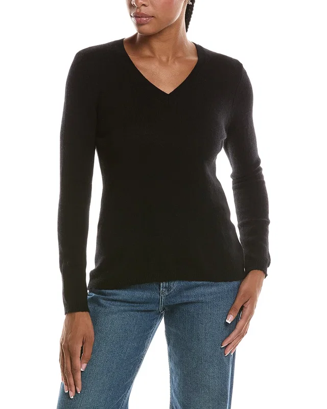 Forte Cashmere Basic V-Neck 100% Cashmere Pullover, image 1 of 1 from Rue La La