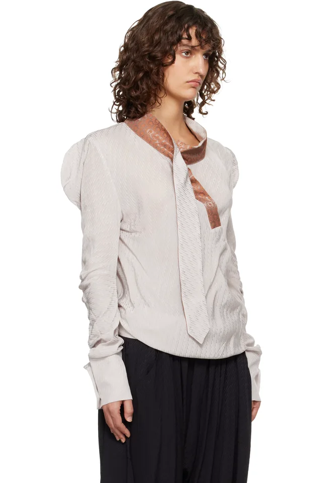 Kiko Kostadinov Beige Evelyn Blouse, photo 2 of 4 from SSENSE