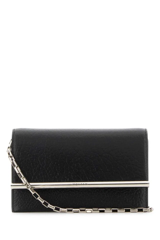 Alexander McQueen Satch Clutch — Black in Black Lambskin from HEWI