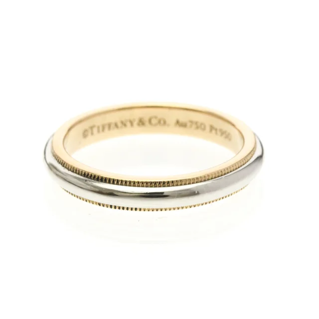 Tiffany & Co. Milgrain Ring Pink Gold (18K) Fashion No Stone Band Ring Silver,Pink Gold in Pink gold/Silver Pink gold (18K) from Elady