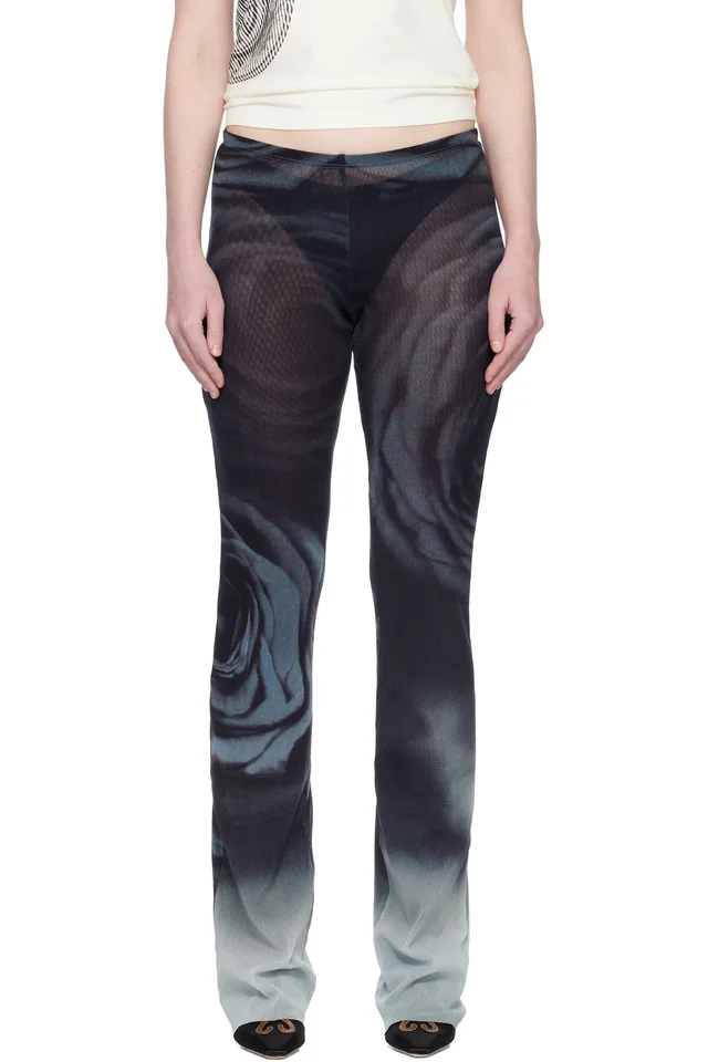 Jean Paul Gaultier Black 'The Blurry Roses' Lounge Pants from SSENSE, photo 1 of 1