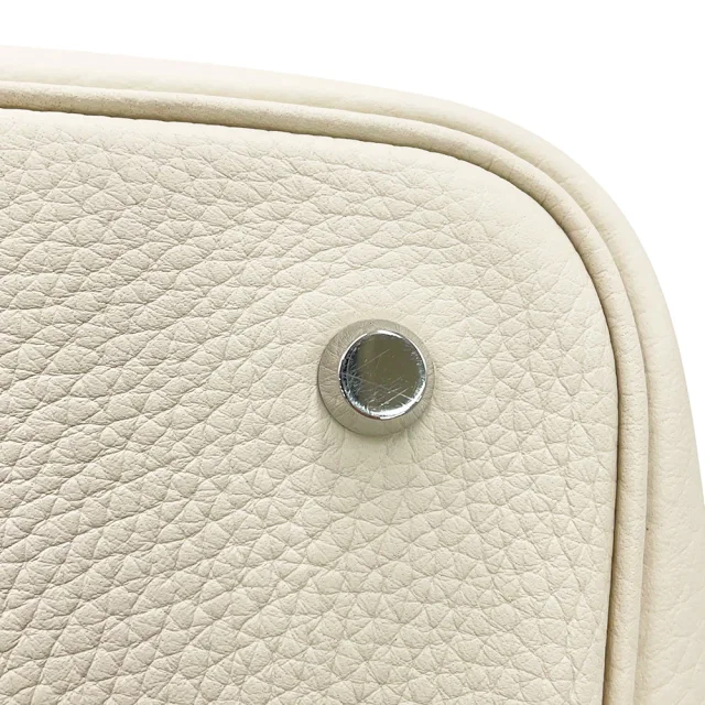 Hermès Picotin Lock Craie Taurillon Clemence Size MM in White Clemence leather from GALLERY RARE, photo 9 of 12