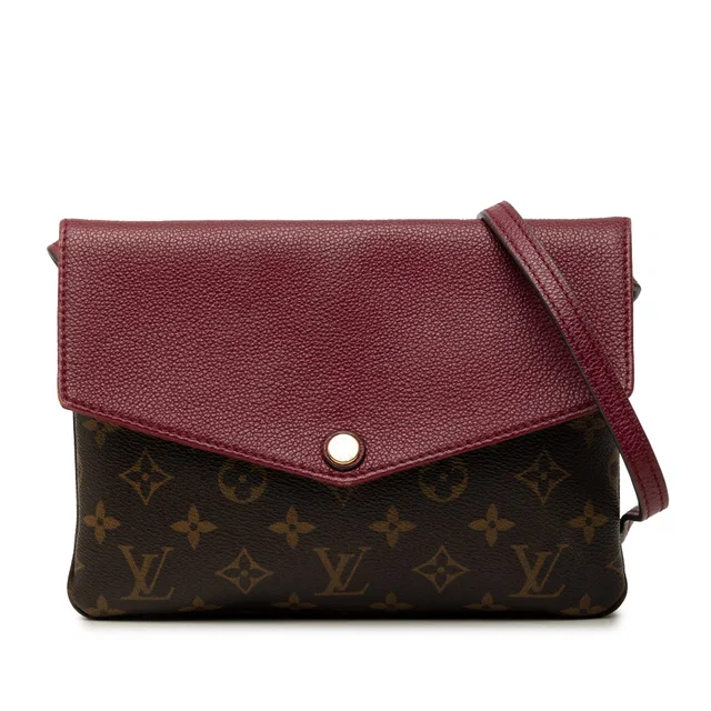 Brown Louis Vuitton Monogram Twinset Crossbody Bag in Brown Coated canvas from Designer Revival