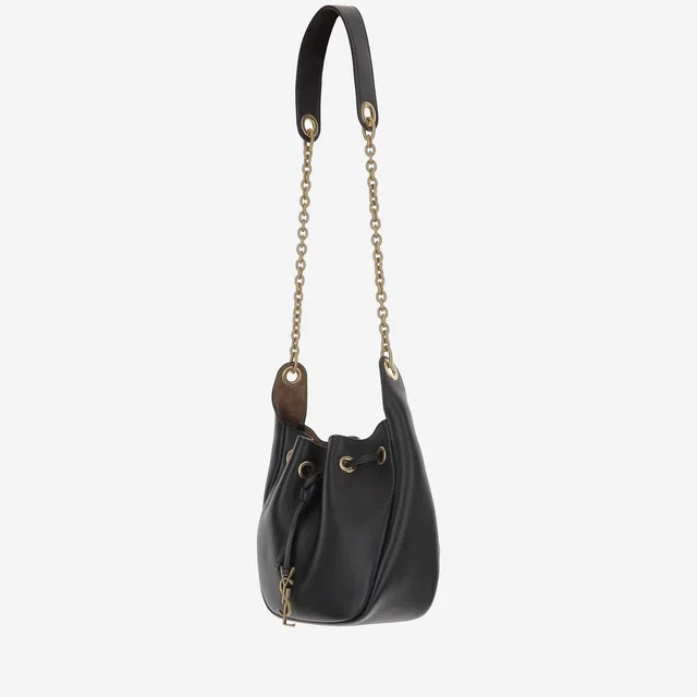 Saint Laurent Bucket Bag — Black Leather in Black Leather from HEWI