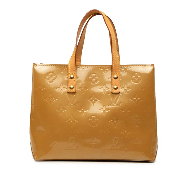Beige Louis Vuitton Monogram Vernis Reade PM Handbag in Beige Leather from Designer Revival