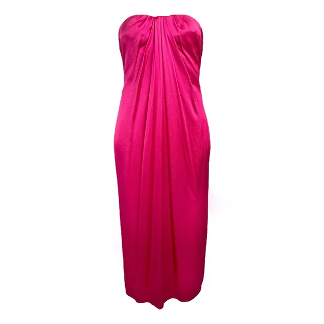Alexander McQueen Dress with Miu Black Silk Belt in Hot Pink Silk from Designer Archives
