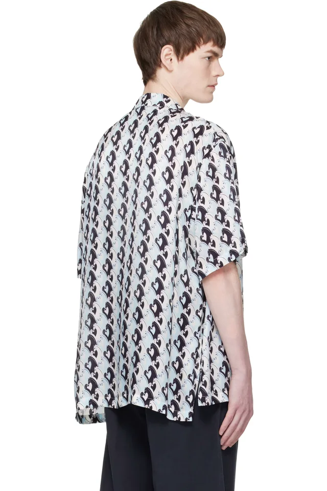 Lanvin Blue Lunar Year Print Shirt, photo 3 of 4 from SSENSE
