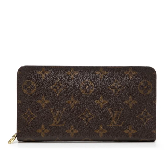 Brown Louis Vuitton Monogram Porte Monnaie Zippy Long Wallet in Brown Coated canvas from Designer Revival