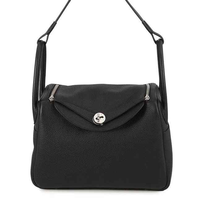 Hermès Lindy Black Taurillon Clemence Size 30 in Black Clemence leather from GALLERY RARE