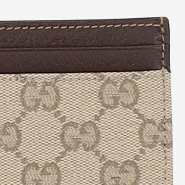 Gucci Gg Fabric Card Case — Beige Cotton Wallets & Cardholders in Beige Woven leather from HEWI
