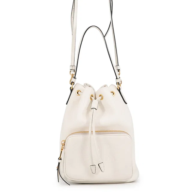Prada Duet Bucket Bag White1BH038 Leather in Leather from GALLERY RARE