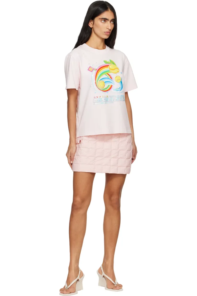Casablanca Pink Nylon Quilted Miniskirt, photo 4 of 4 from SSENSE