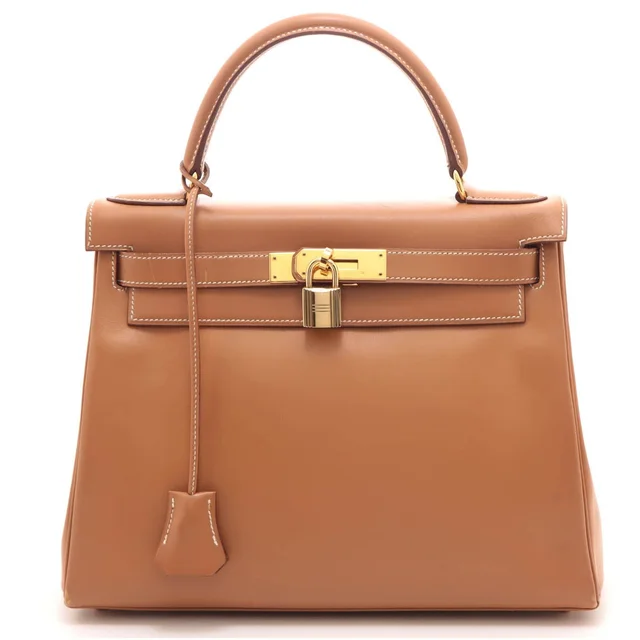 Hermès Kelly 28 Natural Retourne Handbag Vauchamonie Stamp in Beige from The Reluxe
