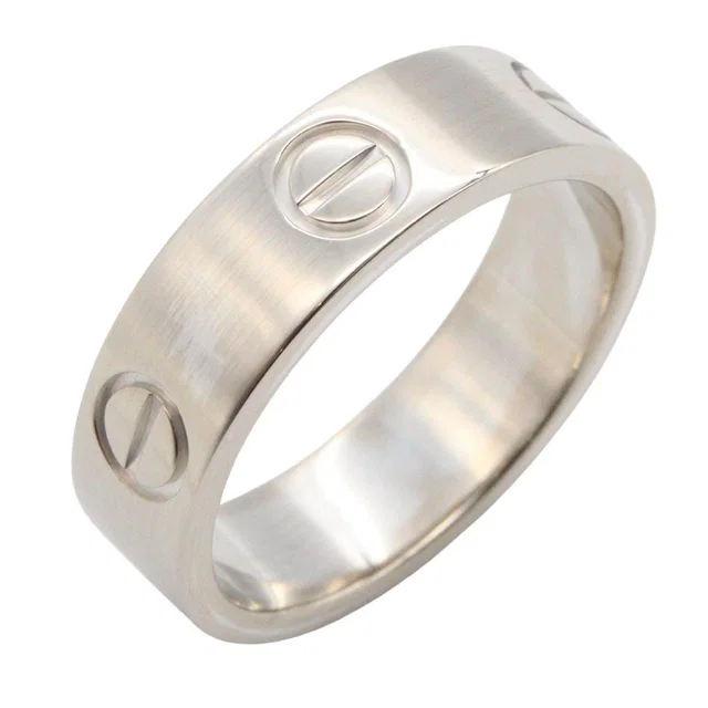 Cartier Love Au750 White Gold Ring Size 12 in White from LuxUness