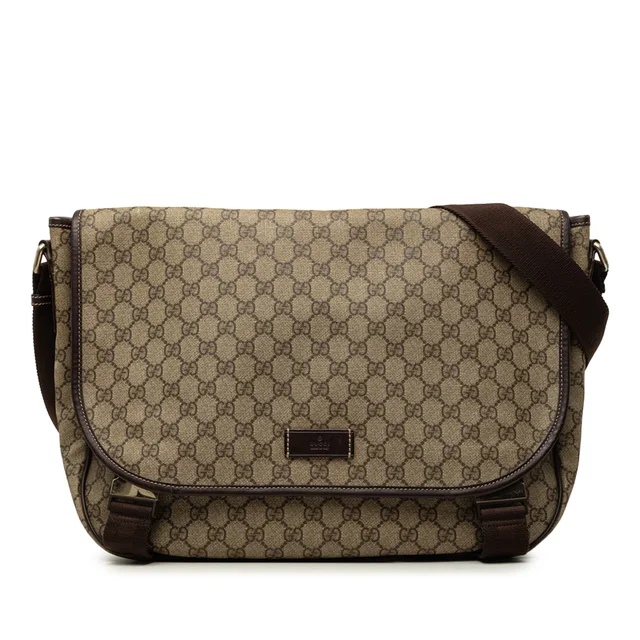 Beige Gucci GG Supreme Messenger Bag in Beige Coated canvas from Designer Revival