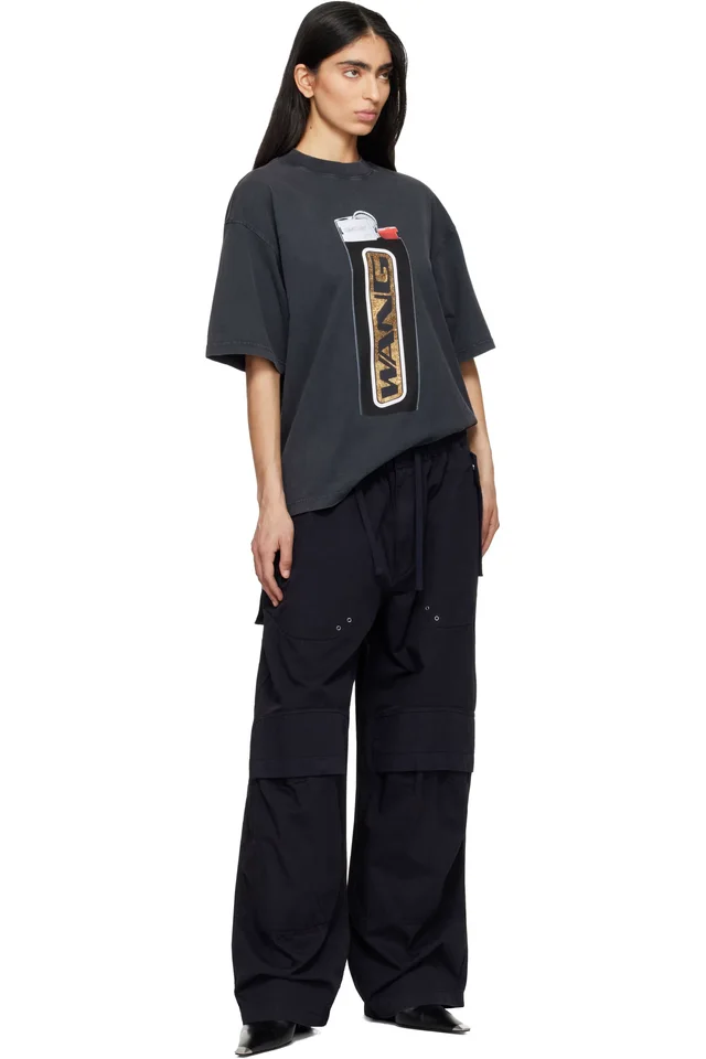 Alexander Wang Black Articulated Mid-Rise Cargo Pants, photo 4 of 4 from SSENSE