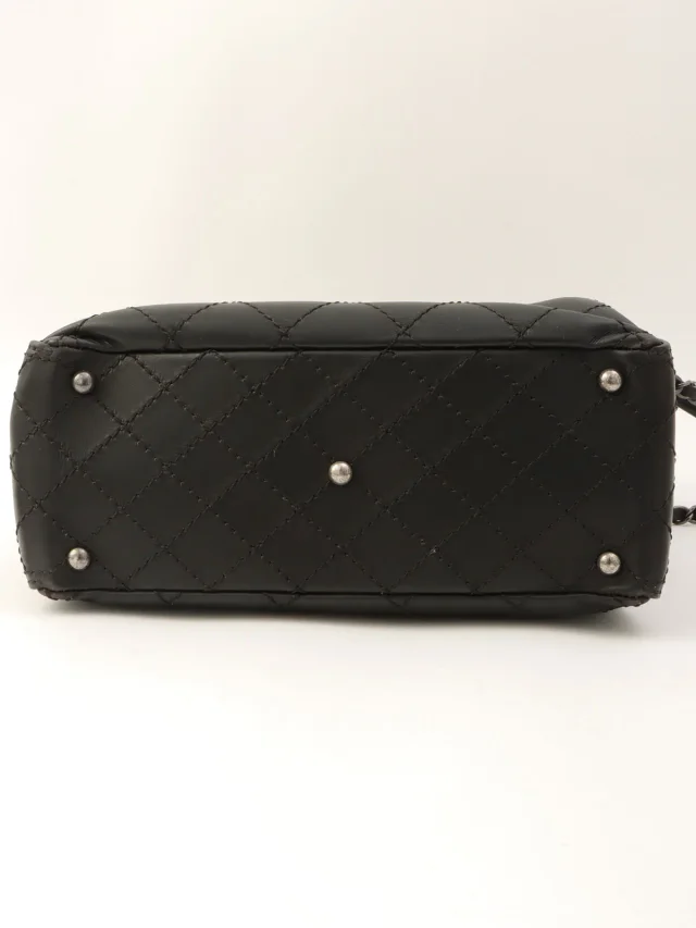 Chanel Wild Stitch 2-way Tote Bag, Black, manufactured around 2015 in Black Leather from VINTAGE QOO TOKYO, photo 10 of 12