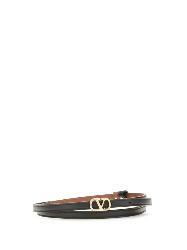 Valentino Garavani Belt — Black Calf Leather Bos Taurus in Black Calfskin from HEWI