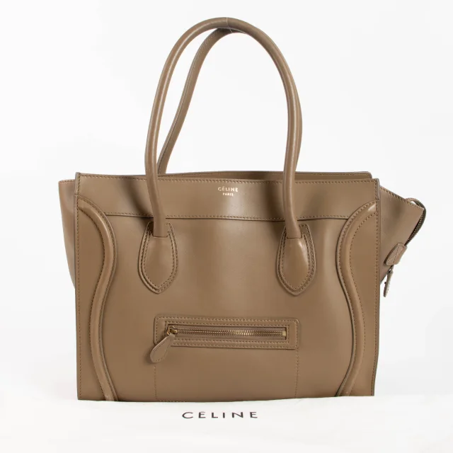 Celine Taupe Smooth Calfskin Shoulder Luggage Bag in Taupe Calfskin from Labellov, photo 2 of 8