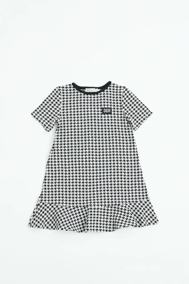 Dior Kids Houndstooth Logo Dress from VSP Consignment