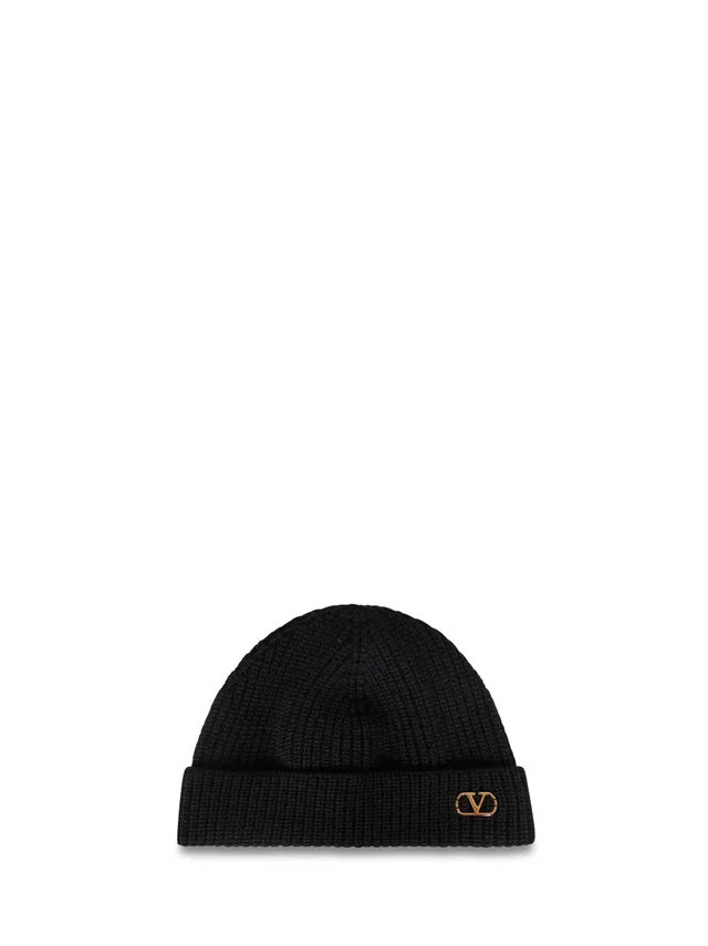 Valentino Garavani 9y2hb02gatz-0no Beanie — Black Cashmere Beanies in Black Cashmere from HEWI
