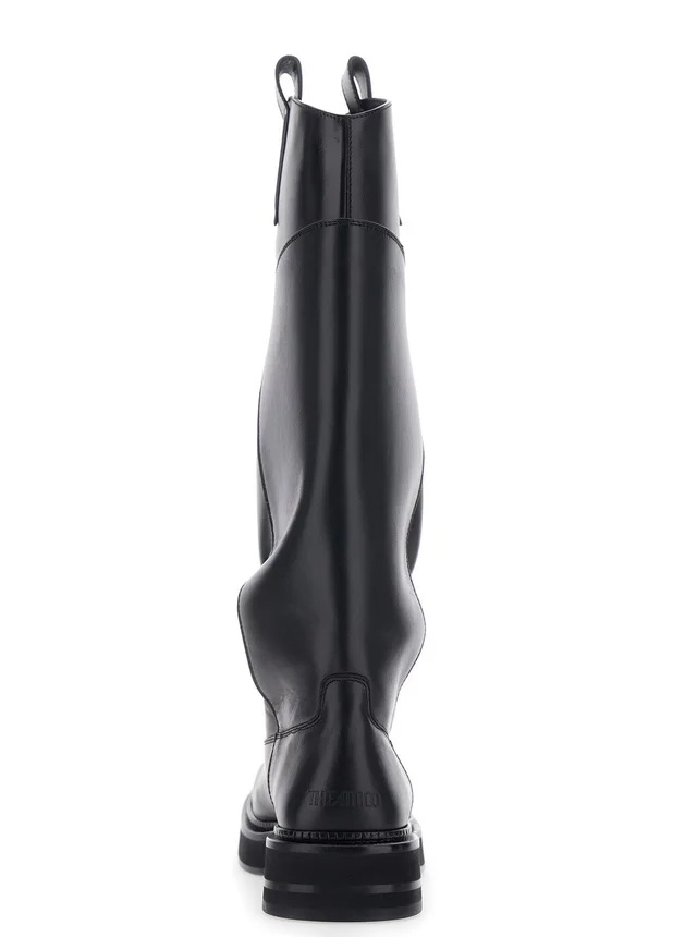 The attico 'Passeggiata' Black Boots with Heel-Tab and Rubber Sole in Leather Woman in Black 100% Calf, photo 8 of 8 from Gaudenzi Boutique