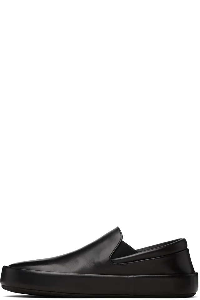 Marsèll Black Cassapelle Leather Slip-on Sneakers, photo 3 of 5 from SSENSE